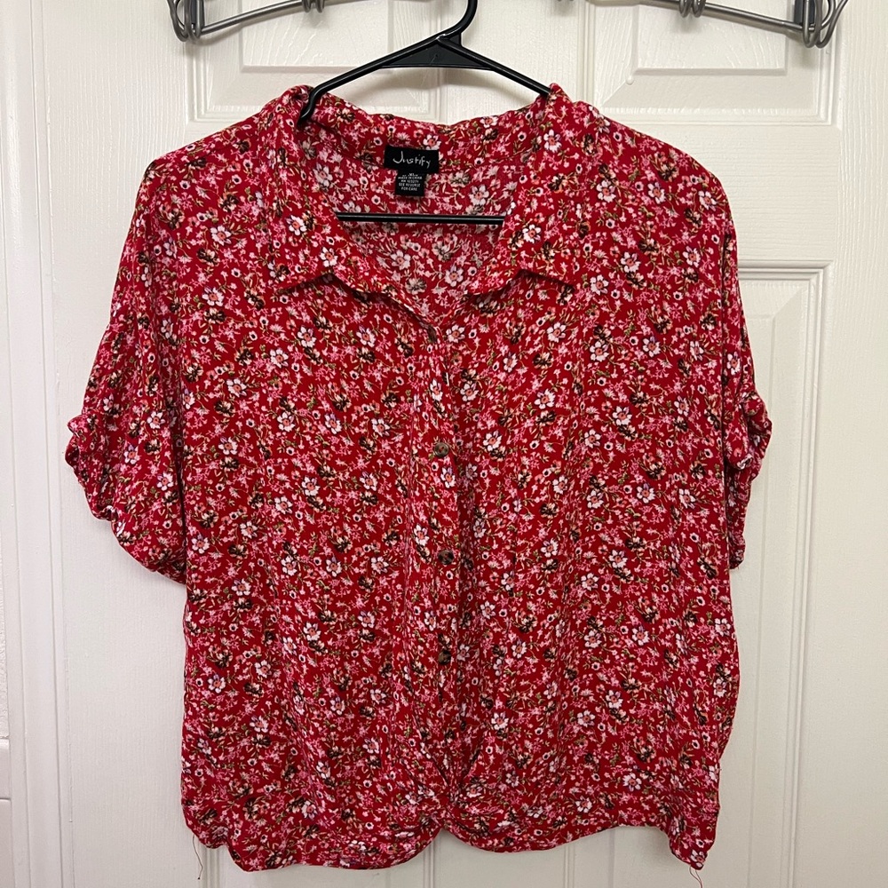 Red Floral Women's Top